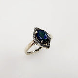 Anillo de Ópalo Azul y cubic zirconia - Anillos
