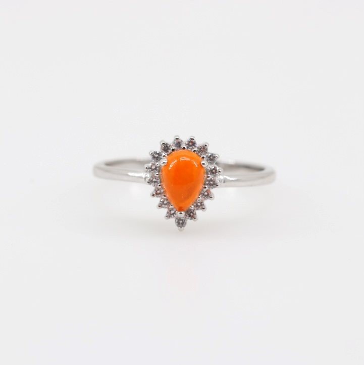 Anillo de Ópalo De Fuego y cubic zirconia - Anillos