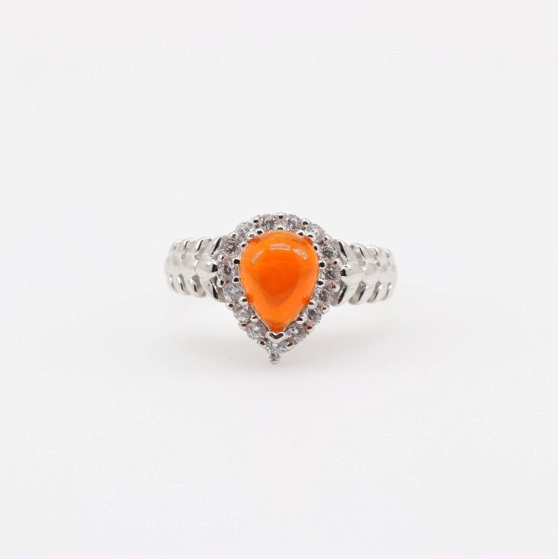 Anillo de Ópalo De Fuego y cubic zirconia - Anillos