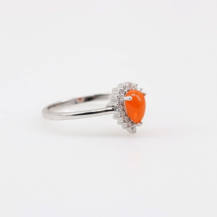Anillo de Ópalo De Fuego y cubic zirconia - Anillos