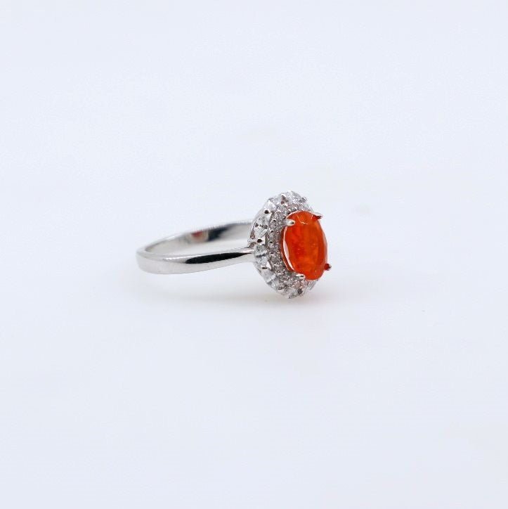 Anillo de Ópalo De Fuego y cubic zirconia - Anillos