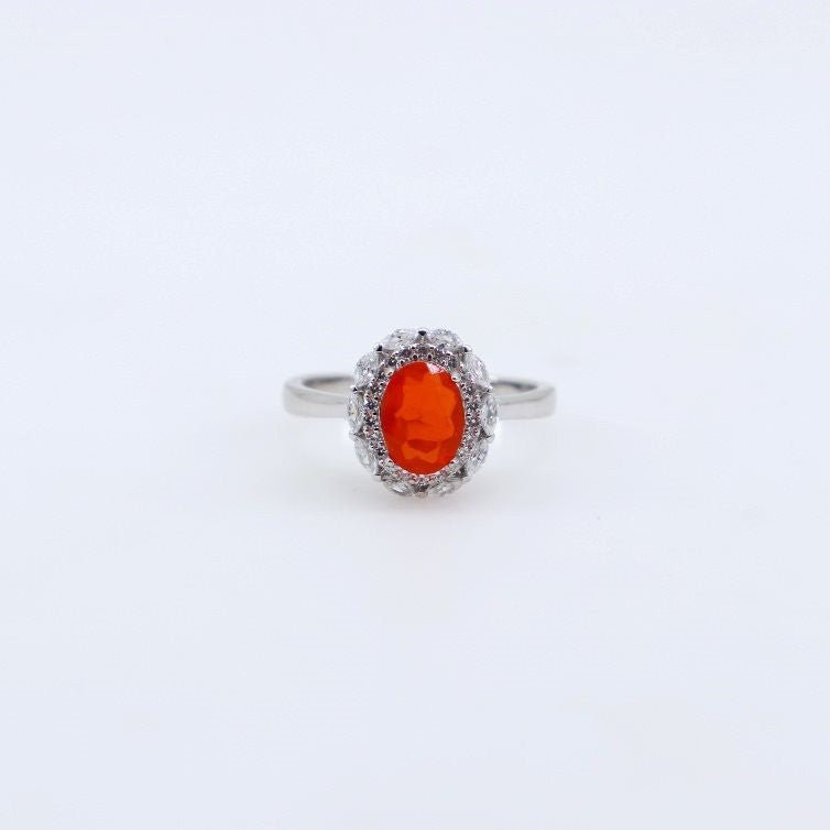 Anillo de Ópalo De Fuego y cubic zirconia - Anillos
