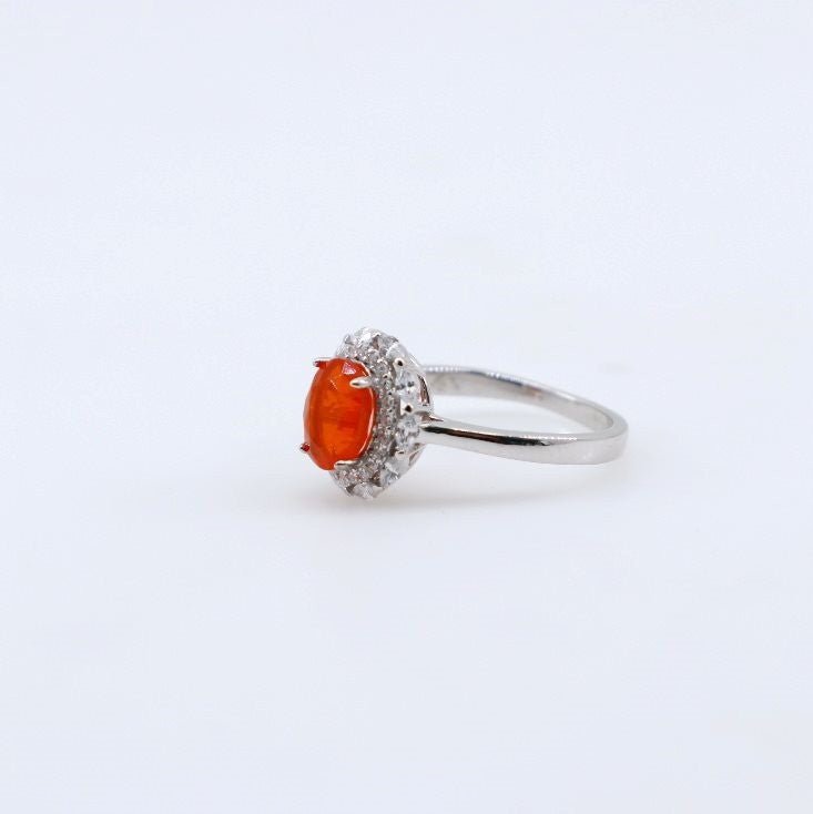 Anillo de Ópalo De Fuego y cubic zirconia - Anillos
