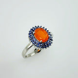 Anillo de Ópalo De Fuego y zafiro - Anillos