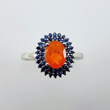 Anillo de Ópalo De Fuego y zafiro - Anillos