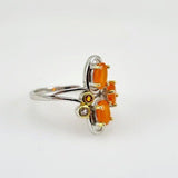 Anillo de Ópalo De Fuego y zafiros de colores - Anillos