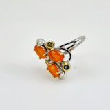 Anillo de Ópalo De Fuego y zafiros de colores - Anillos