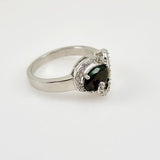 Anillo de Ópalo Negro Australiano y cubic zirconia - Anillos