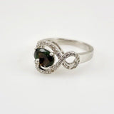 Anillo de Ópalo Negro Australiano y cubic zirconia - Anillos
