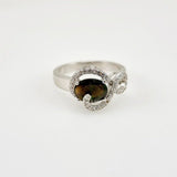 Anillo de Ópalo Negro Australiano y cubic zirconia - Anillos