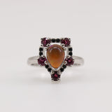 Anillo de Ópalo negro, Rodolito y Espinela negra - Anillos