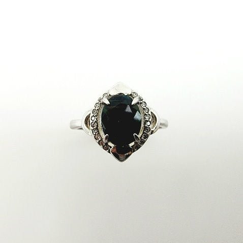 Anillo de Ópalo negro y cubic zirconia - Anillos
