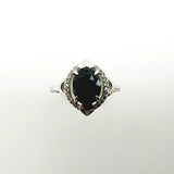 Anillo de Ópalo negro y cubic zirconia - Anillos