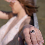 Anillo de Ópalo negro y cubic zirconia - Anillos