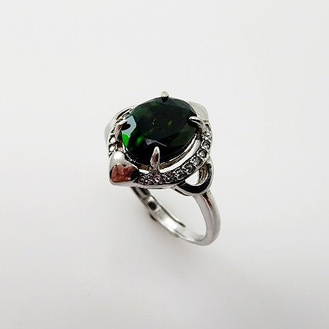 Anillo de Ópalo negro y cubic zirconia - Anillos