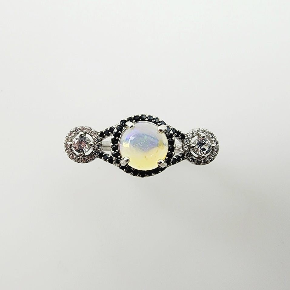 Anillo de Ópalo welo, espinela, Topacio blanco y Zirconia cúbica - Anillos