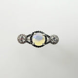 Anillo de Ópalo welo, espinela, Topacio blanco y Zirconia cúbica - Anillos