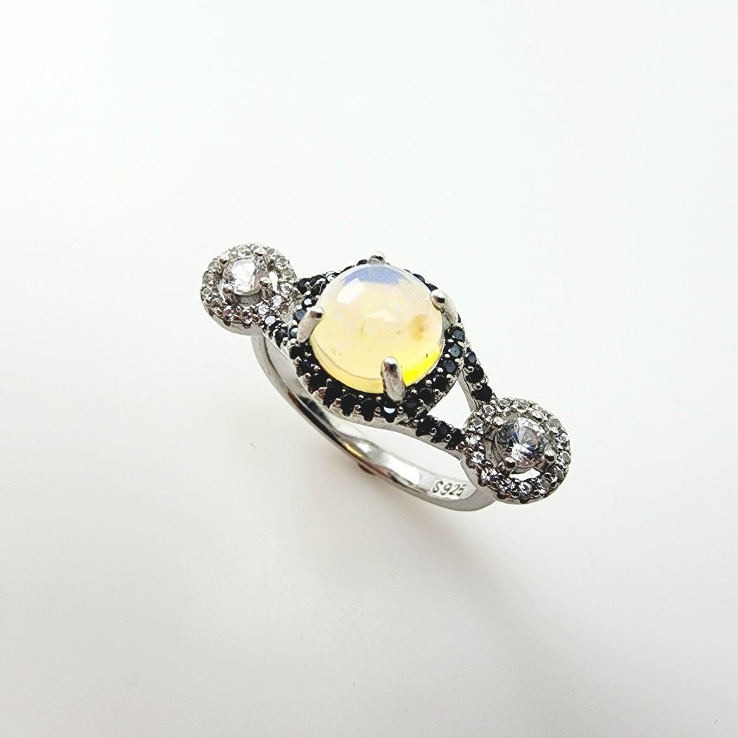 Anillo de Ópalo welo, espinela, Topacio blanco y Zirconia cúbica - Anillos