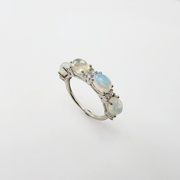 Anillo de Ópalo Welo y cubic zirconia - Anillos