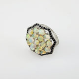 Anillo de Ópalo welo y Espinela negra - Anillos