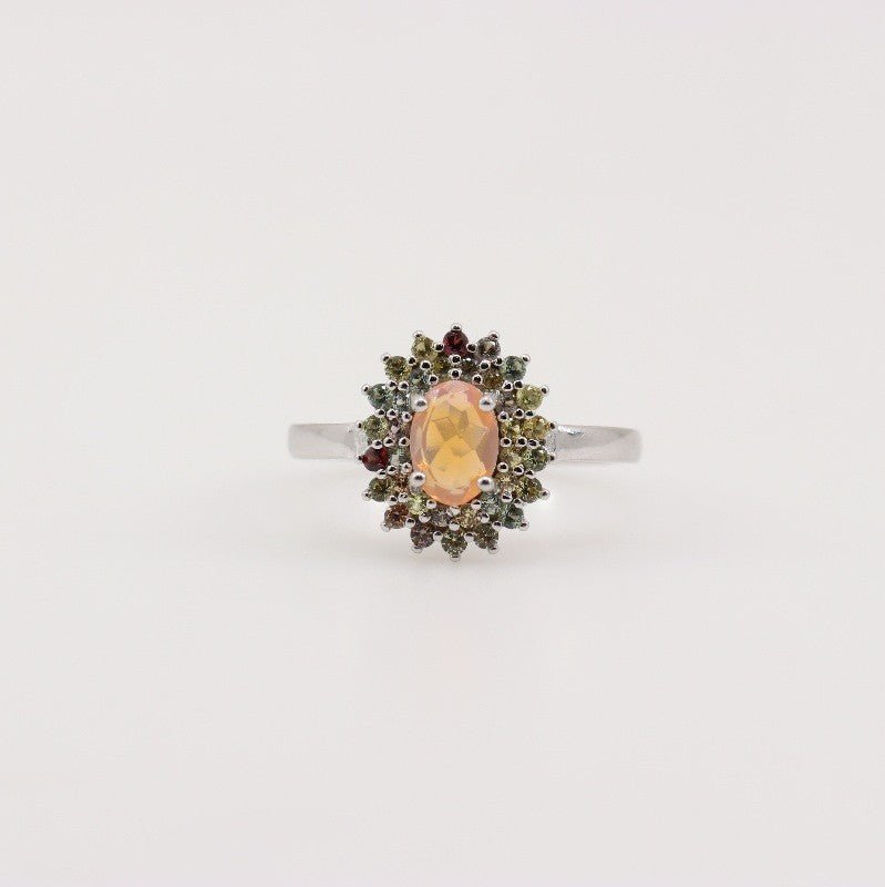 Anillo de Ópalo Welo y Zafiro Amarillo - Anillos