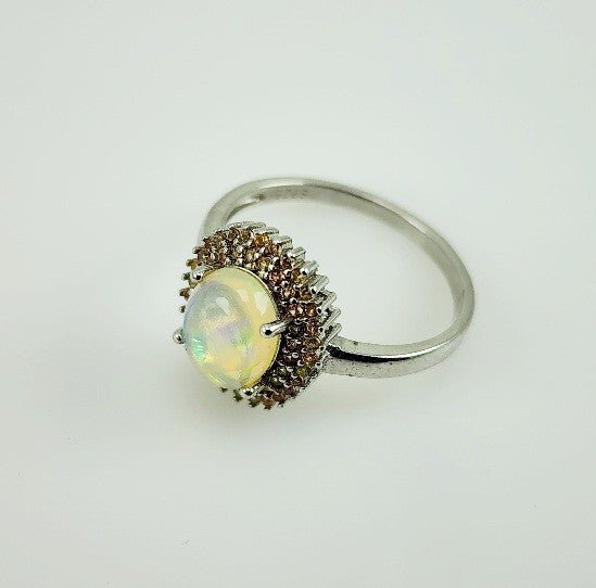 Anillo de Ópalo Welo y Zafiro Amarillo - Anillos