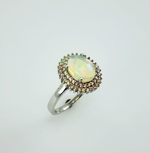 Anillo de Ópalo Welo y Zafiro Amarillo - Anillos