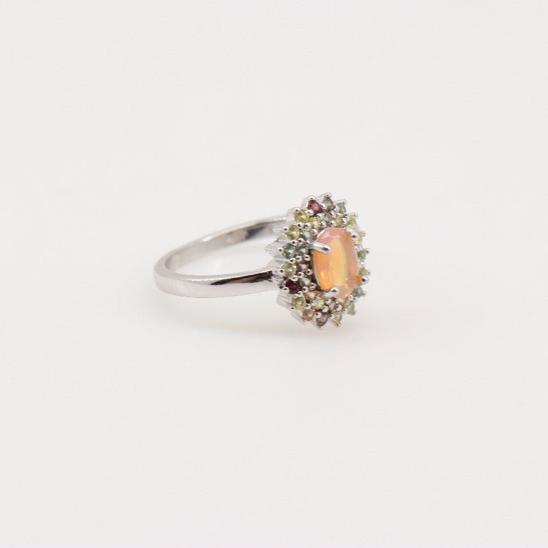 Anillo de Ópalo Welo y Zafiro Amarillo - Anillos