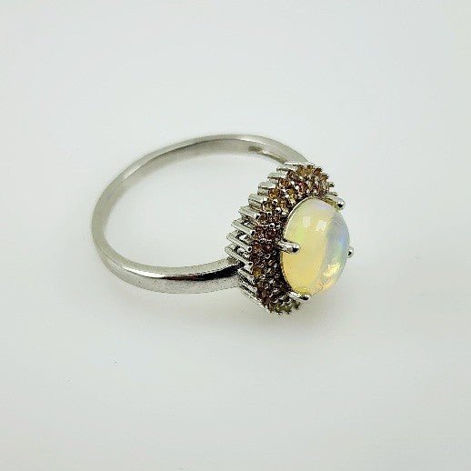 Anillo de Ópalo Welo y Zafiro Amarillo - Anillos