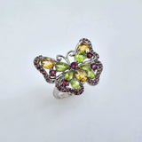 Anillo de Peridoto, Citrino y Granate rodolito - Anillos