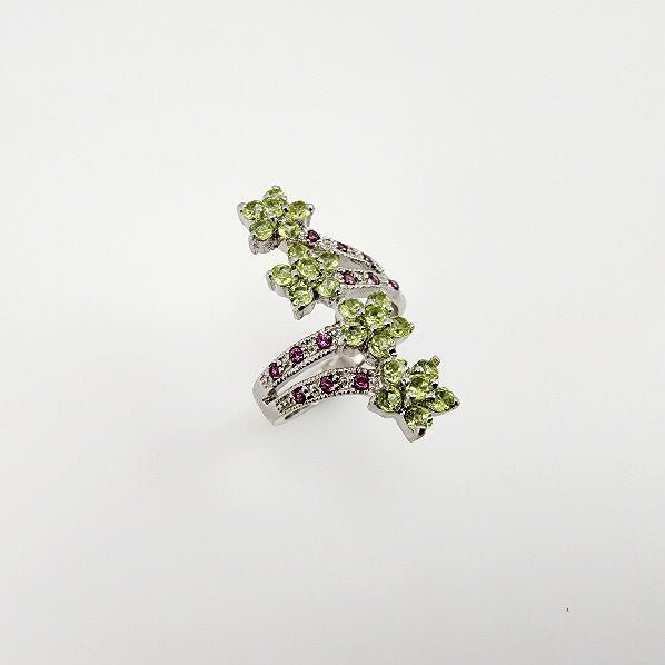 Anillo de Peridoto, Rodolito y cubic zirconia - Anillos