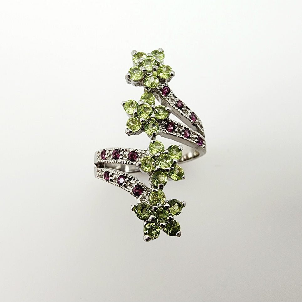 Anillo de Peridoto, Rodolito y cubic zirconia - Anillos