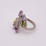 Anillo de Peridoto, Topacio azul y Amatista - Anillos