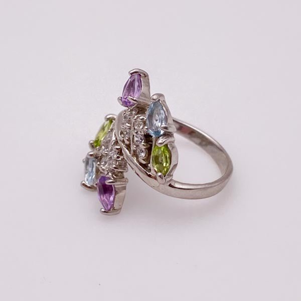 Anillo de Peridoto, Topacio azul y Amatista - Anillos