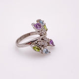 Anillo de Peridoto, Topacio azul y Amatista - Anillos