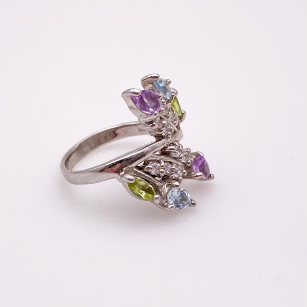 Anillo de Peridoto, Topacio azul y Amatista - Anillos