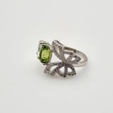 Anillo de Peridoto, topacio blanco y cubic zirconia - Anillos