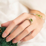 Anillo de Peridoto y cubic zirconia - Anillos