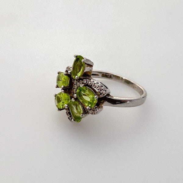 Anillo de Peridoto y cubic zirconia - Anillos