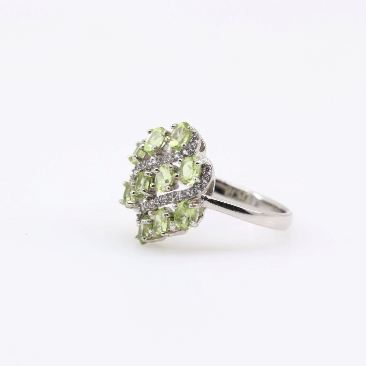 Anillo de Peridoto y cubic zirconia - Anillos