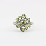 Anillo de Peridoto y cubic zirconia - Anillos
