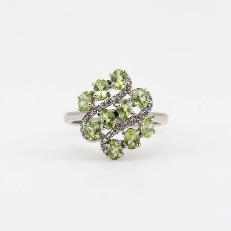 Anillo de Peridoto y cubic zirconia - Anillos