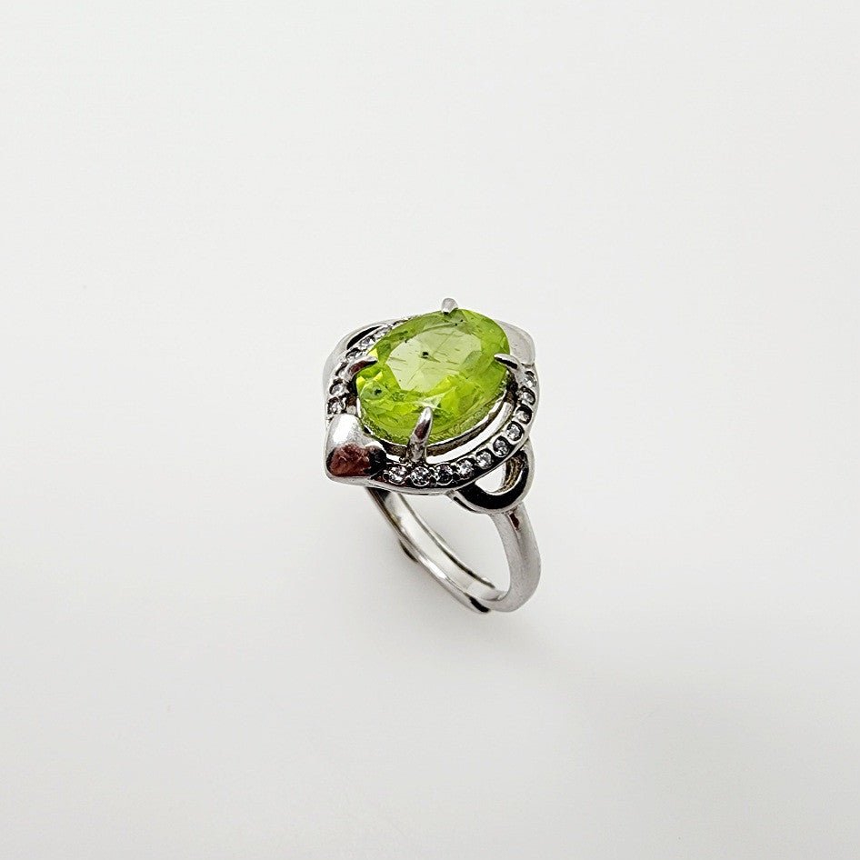 Anillo de Peridoto y cubic zirconia - Anillos