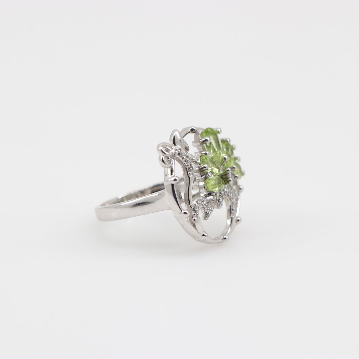Anillo de Peridoto y cubic zirconia - Anillos