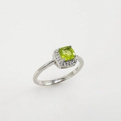 Anillo de Peridoto y cubic zirconia - Anillos