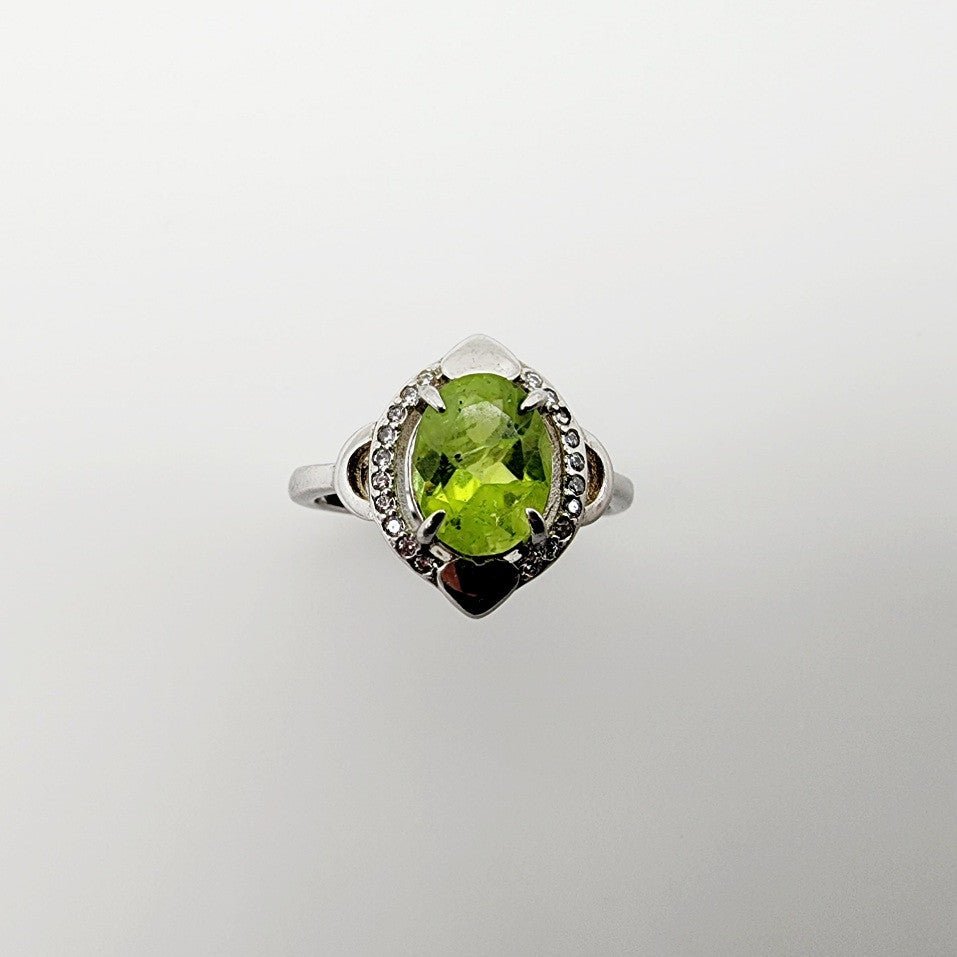 Anillo de Peridoto y cubic zirconia - Anillos