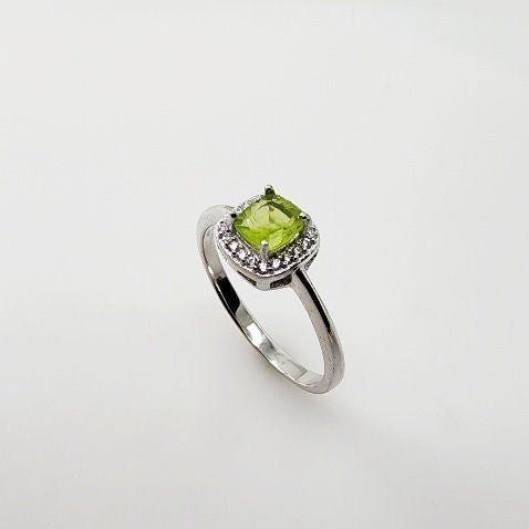 Anillo de Peridoto y cubic zirconia - Anillos
