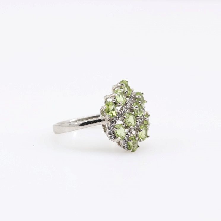 Anillo de Peridoto y cubic zirconia - Anillos