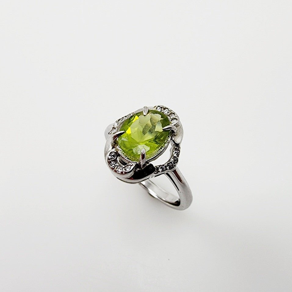 Anillo de Peridoto y cubic zirconia - Anillos