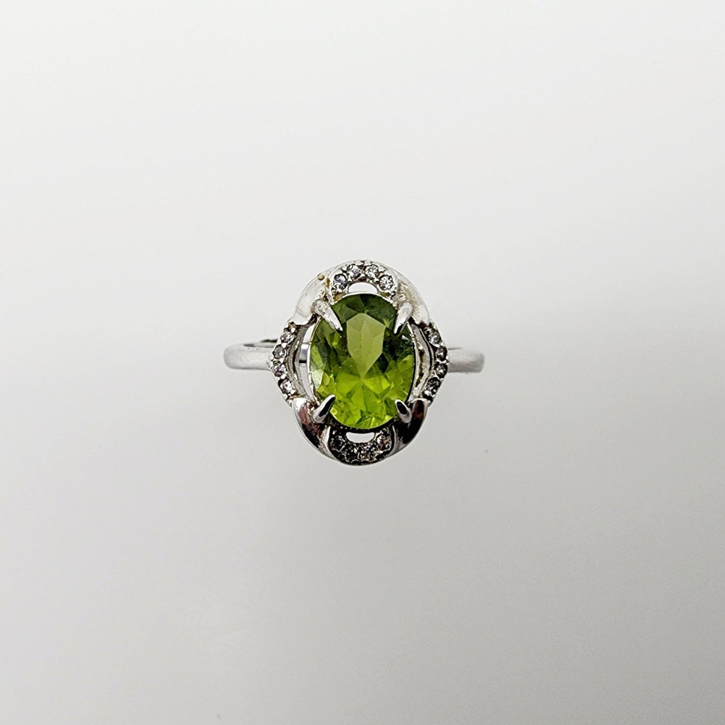 Anillo de Peridoto y cubic zirconia - Anillos